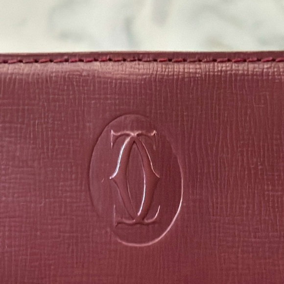 Cartier Red Leather Large Thick Wristlet with Gold hardware. Clean inside. - Picture 2 of 6